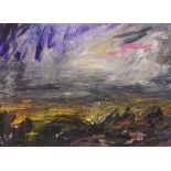 'Mist on the Moor', mixed media signed by Stephen Stringer (British Contemporary),