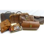 Early 20th century & later briefcases, Gladstone bag, wallets, purses etc,