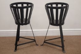 Pair braziers, painted black finish, W35cm,