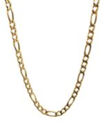 Gold flatttened chain necklace hallmarked 9ct approx 13.