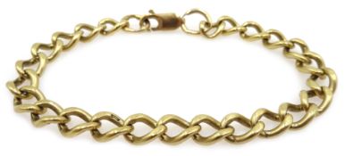 9ct gold curb chain bracelet, hallmarked, approx 15.