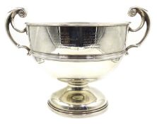 Edwardian silver presentation rose bowl/trophy cup London 1905 32oz with ebonised stand