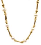9ct gold and cultured pearl necklace, stamped 375 Condition Report Approx 16.