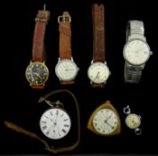 Fine silver pocket watch, Smith's vintage wristwatches,