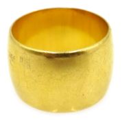 22ct gold wide wedding band, hallmarked Condition Report 12.