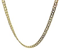 9ct gold flattened wheat link necklace stamped 9kt 7.