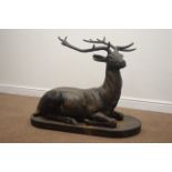 Bronzed relumbent Stag H80cm,