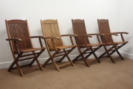 Set of four folding garden armchairs, 'Beaufort',