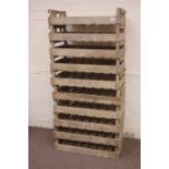 Set ten mid 20th century agricultural storage trays,