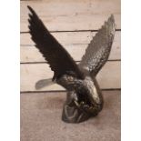 Bronzed finish cast iron eagle garden figure,