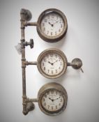 Pipe clock H68cm, W40cm,
