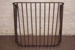 19th century wrought iron bar hay rack, W91cm,