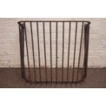 19th century wrought iron bar hay rack, W91cm,