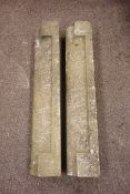 Two ogee moulded stone window sills, W83cm, H14cm,