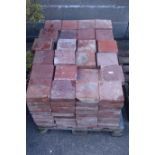 Approx 200 19th/20th century terracotta 7 1/4" square floor tiles