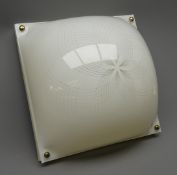 1970's square ceiling light with moulded perspex shade,