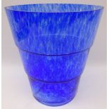 Large Kosta Boda Mezzo Stepped glass vase by Ann Wahlstrom, H30cm x W24.