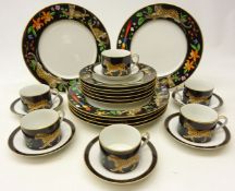 Chase 'Jaguar Jungle' pattern part tea and dinner set for six persons,
