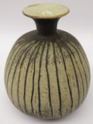 Waistel Cooper (1921-2003) studio pottery solifleur neck vase with sgraffito vertical lines