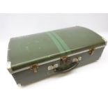 1930's/ 40's domed aluminium suitcase with Dempster Line Shipping label,