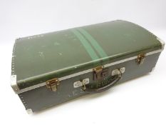 1930's/ 40's domed aluminium suitcase with Dempster Line Shipping label,