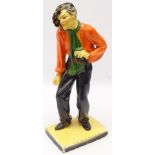 1930's painted chalk figure of a dancing gentleman, signed by Jane Jackson with RD. no.