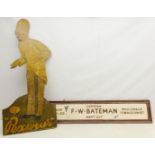 Vintage "Pexwear" Gents clothing advertising board a painted pine Capstan Wholesale Tobacconist