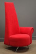 'Potenza' high back chair with single scrolled arm,
