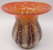 1930s WMF Ikora glass vase designed by Karl Weidmann of baluster form with flared rim, unsigned,