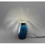 1970s Astax Rotor fibre optic lamp with blue glass base,