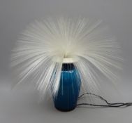 1970s Astax Rotor fibre optic lamp with blue glass base,