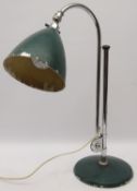 Bestlite BL1 table lamp designed by Robert Dudley Best (1892-1984) chrome frame with green