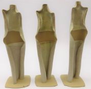 Set of three Kate Thompson studio pottery figural sculptures,