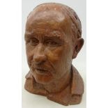 John Bulloch Souter (Scottish 1890-1972): Male Bust, terracotta sculpture signed and dated 1971,