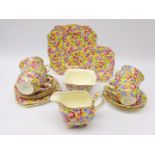 Royal Winton Grimwades 'Royalty' pattern tea set comprising six cups and saucers, four tea plates,