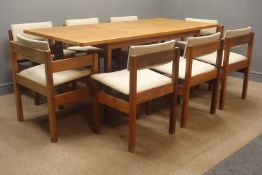 Gordon Russell Limited - 1960s teak rectangular extending dining table with additional leaf (H73cm,
