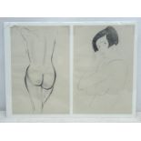 After Eric Gill (British 1882-1940): 'First Nudes' - two female nude studies,