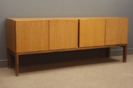 Gordon Russell Limited - 1960s teak sideboard, four doors enclosing shelving and drawer, W183cm,