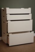 Christien Sell - 1970s 'Switch Around' modular four section drawer unit, paper label inside drawer,