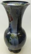 Eddie Curtis (British 1953-) large 1980s vase of baluster form with flared neck, with blue,