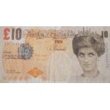 Banksy (British 1974-) Di-Faced Tenner, offset lithograph printed in colours, 2004, L14.5cm x H7.