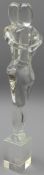 Art Glass sculpture of a couple embracing, signed H.