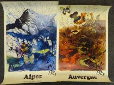 Set six French Railway poster for SNCF by Salvador Dali, c1969 and printed in 1970,