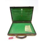Vintage Gucci leather attache case with green leather,