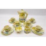 Clarice Cliff 'Patina Country' fifteen piece coffee service,