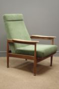 George Fejer and Eric Pamphilon for Guy Rogers - 'Manhattan' teak framed reclining armchair,