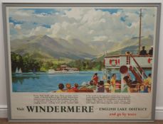 1960s British Railways advertising poster 'Visit Windermere - English Lake District,