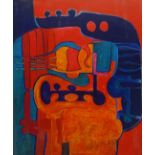 Ronald Falck (British Contemporary 1938-2018): 'Sea Creature' abstract, oil on board,
