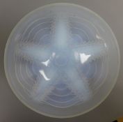 1930's opalescent glass bowl with starfish moulded decoration, probably Sabino, D23.