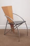 Contemporary polished chrome framed chair,